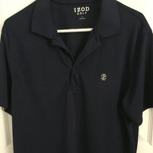 IZOD Mens golf short sleeve solid navy shirt